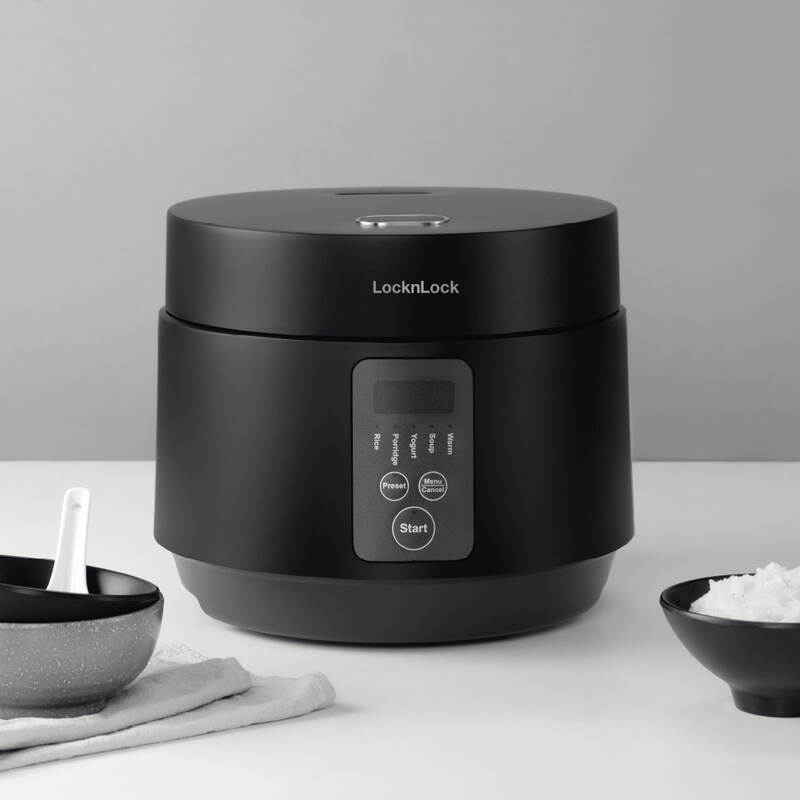 [Áp voucher 8%]  Nồi Cơm Điện LocknLock Rice Cooker 220V, 50Hz, 500W, 1.2L - Màu Đen - EJR346BLK, , large image number null